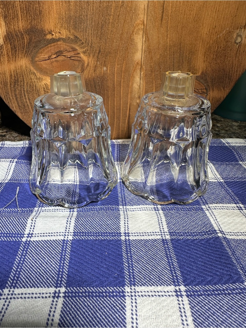 Clear Glass Tulip/Votive Candle holder  - Pair